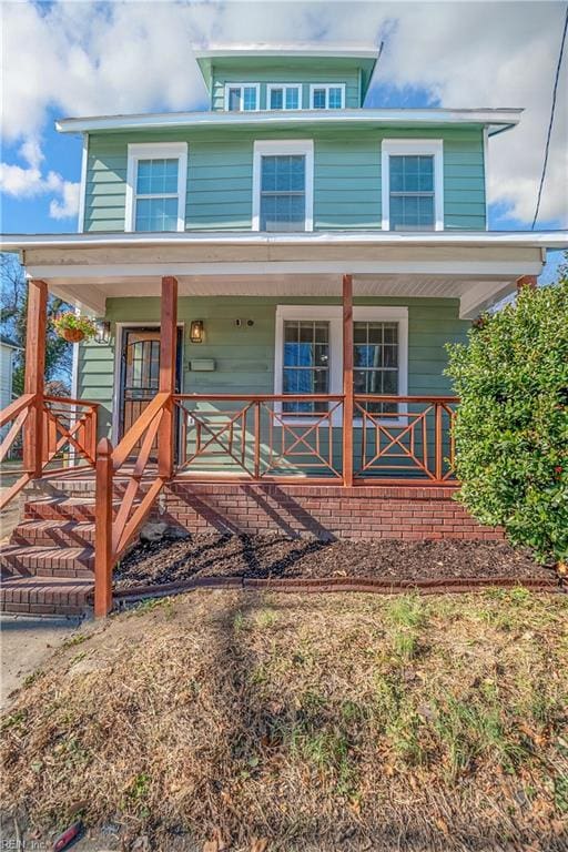 view of front of property with covered porch