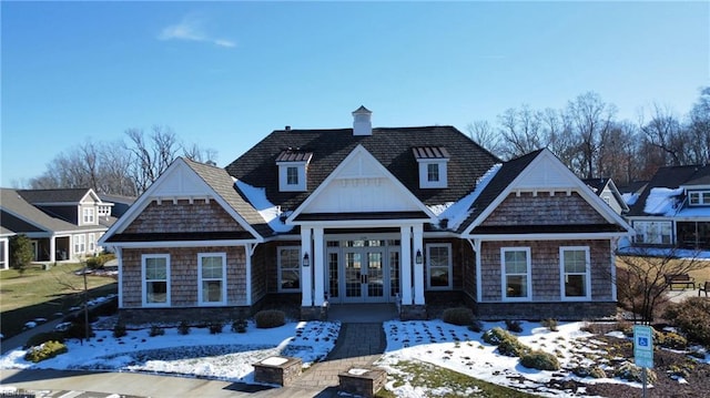 view of front of property with french doors