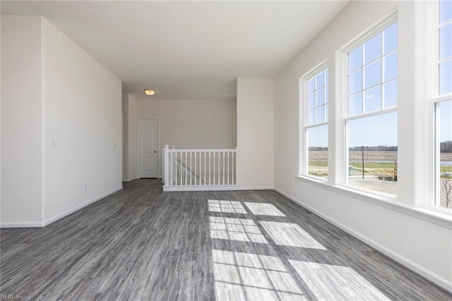 empty room featuring dark wood-type flooring