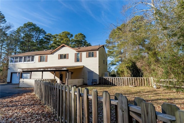 view of front property with a garage