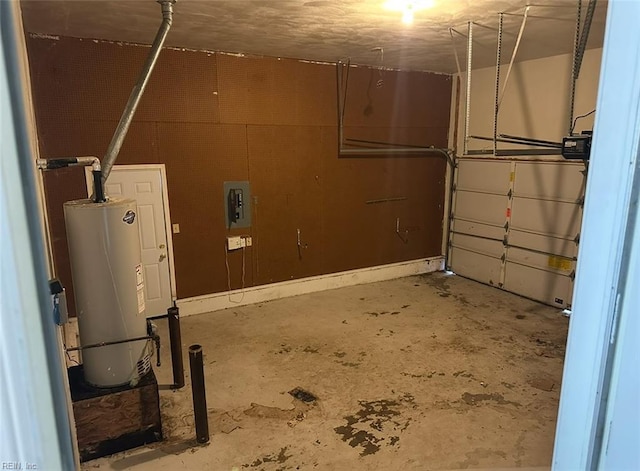 garage with gas water heater