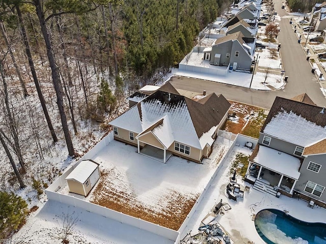 view of snowy aerial view