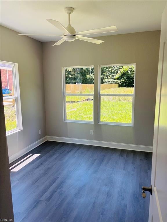 2084 Millville Rd, Chesapeake, VA 23323 - unfurnished room with healthy amount of natural light, dark wood finished floors, and ceiling fan
