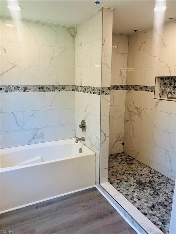 2084 Millville Rd, Chesapeake, VA 23323 - full bath with wood finished floors, a tub, and a shower