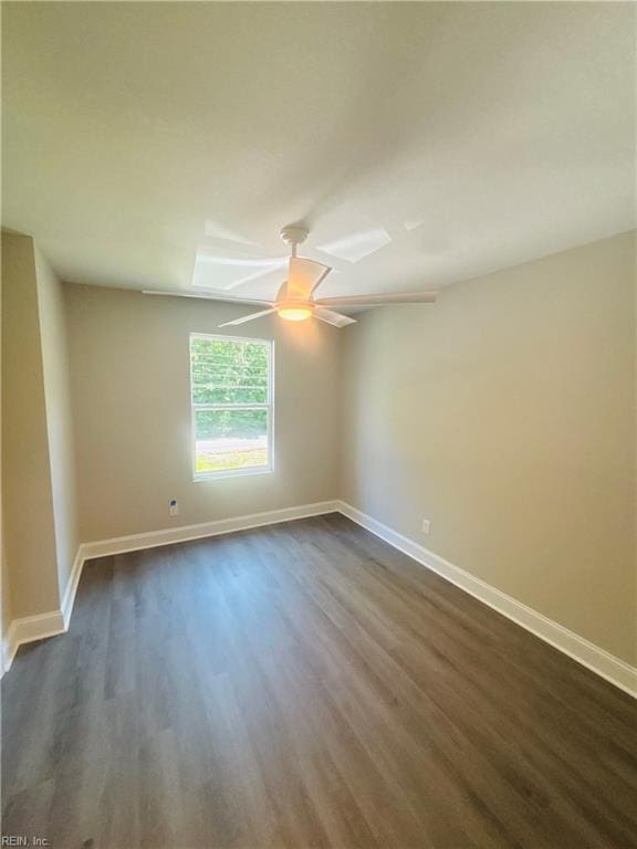 2084 Millville Rd, Chesapeake, VA 23323 - empty room featuring dark wood finished floors and ceiling fan
