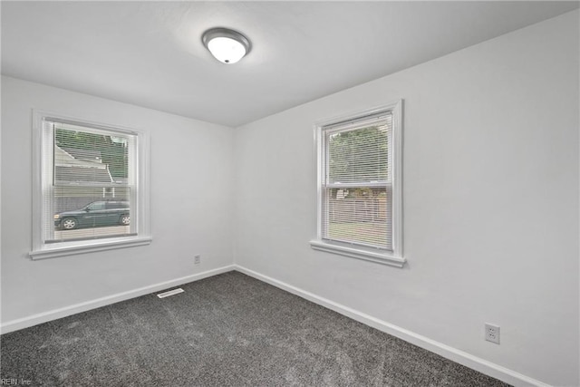 empty room featuring plenty of natural light and carpet floors