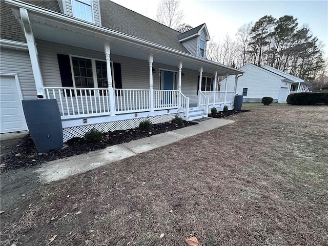 exterior space featuring covered porch