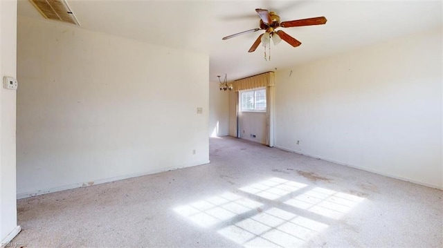 spare room featuring ceiling fan