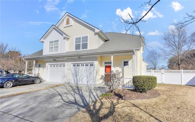 view of front of home with a garage