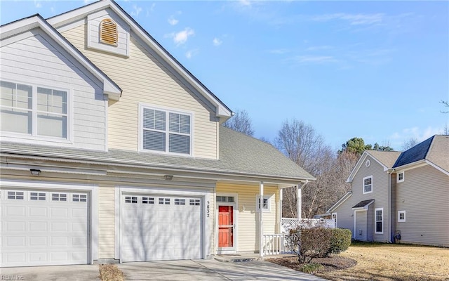 view of property featuring a garage