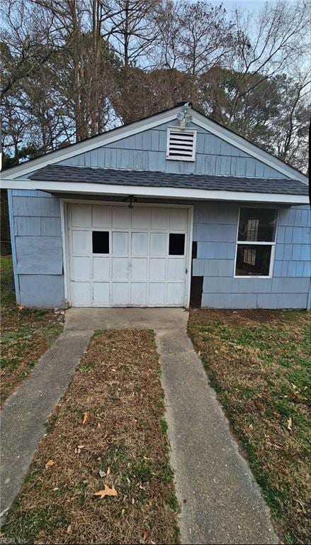 view of garage