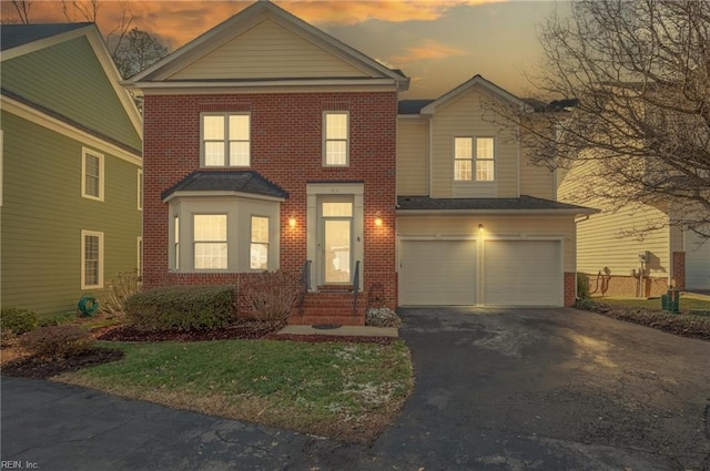 view of front of house with a garage