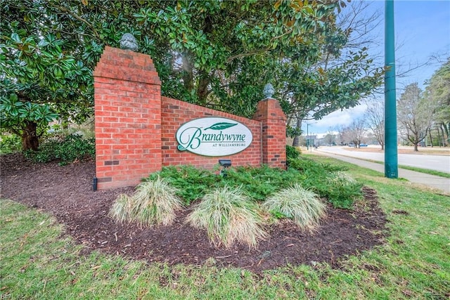 view of community sign