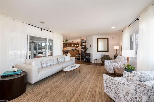 living room featuring a healthy amount of sunlight