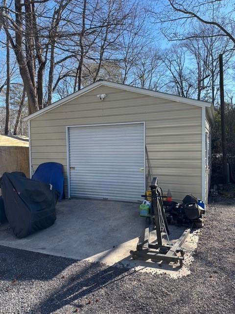 view of garage