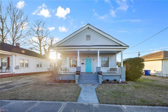 view of front of property with covered porch