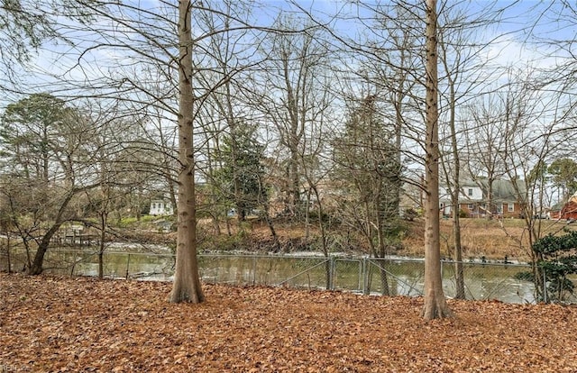 view of yard with a water view