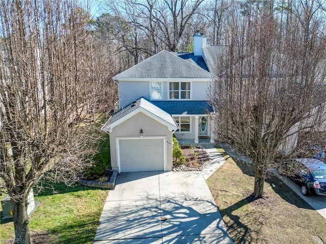 view of property featuring a garage