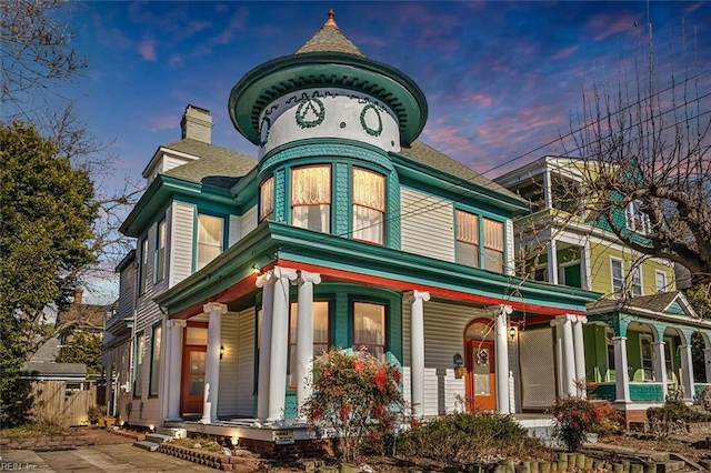 exterior space with covered porch