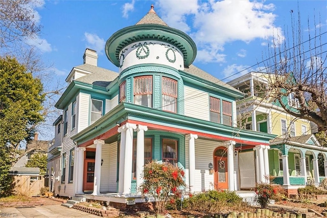 view of front of property with a porch