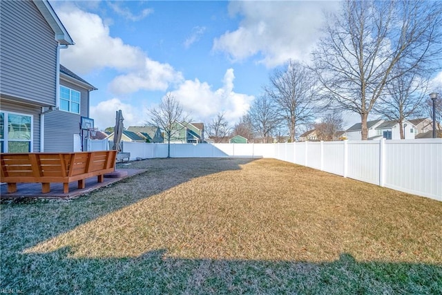 view of yard with a deck