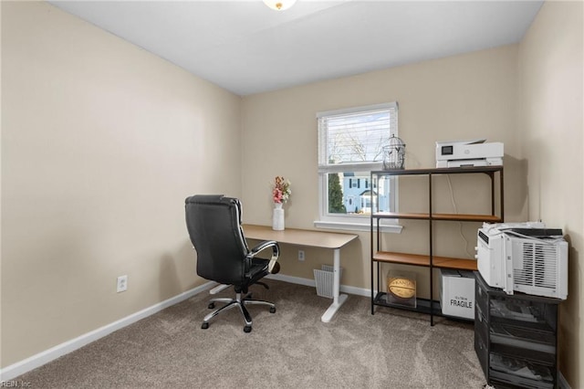 view of carpeted office space