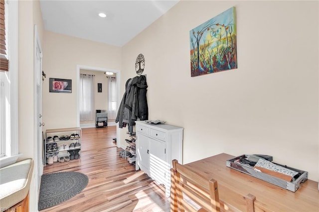 hallway featuring light hardwood / wood-style floors