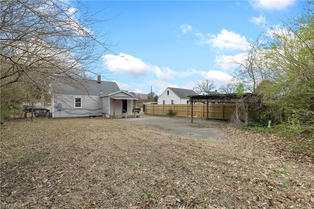 view of yard featuring a carport