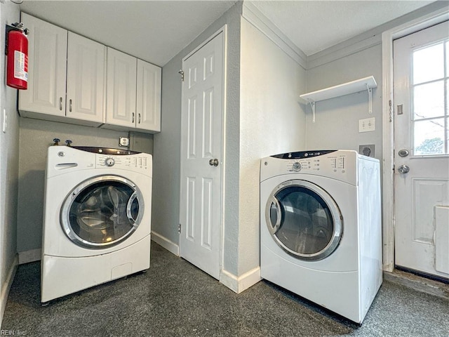 laundry room with washer hookup, cabinets, and hookup for an electric dryer