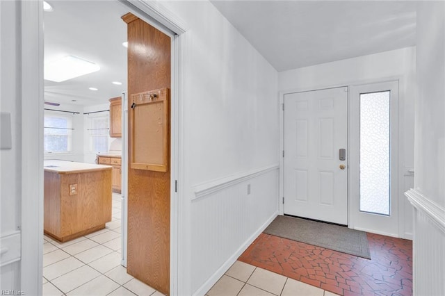 view of tiled entrance foyer