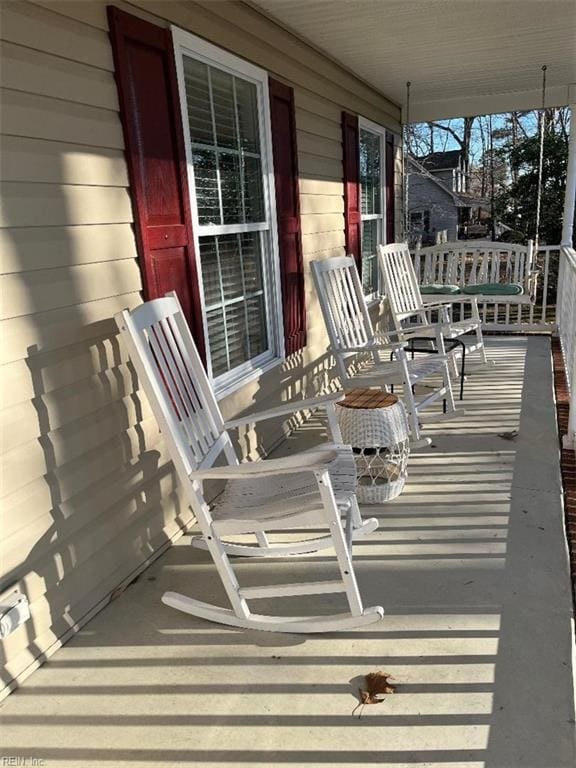 deck featuring a porch