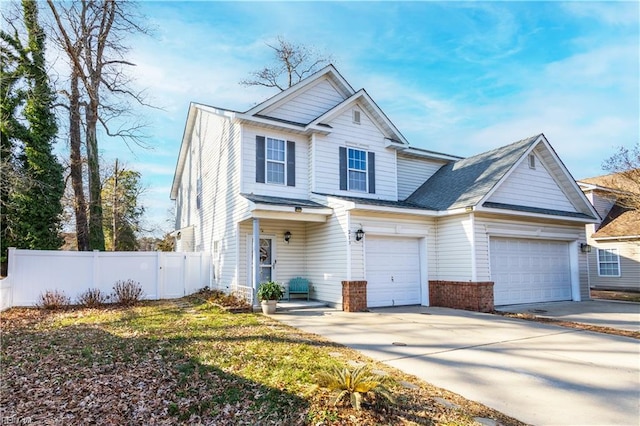 view of front of house with a garage