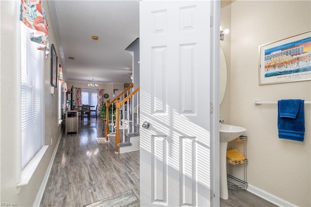 interior space with hardwood / wood-style floors