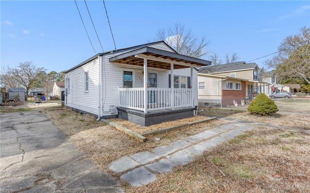 bungalow-style house with a porch