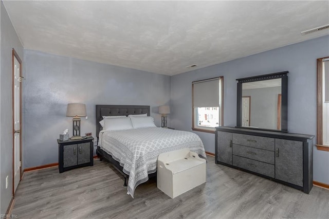 bedroom featuring light hardwood / wood-style floors