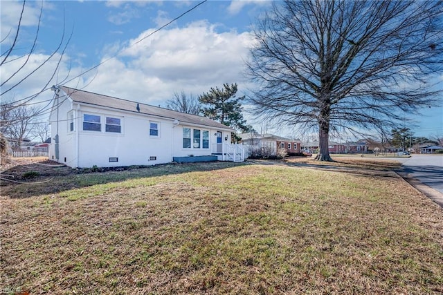 exterior space featuring a yard