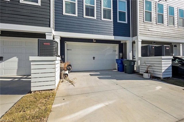 garage featuring central AC unit