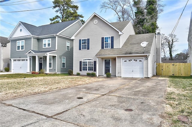 view of property with a front lawn