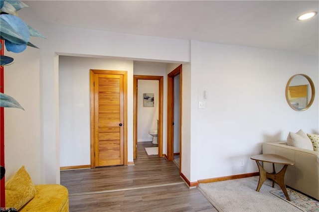 hall featuring hardwood / wood-style floors