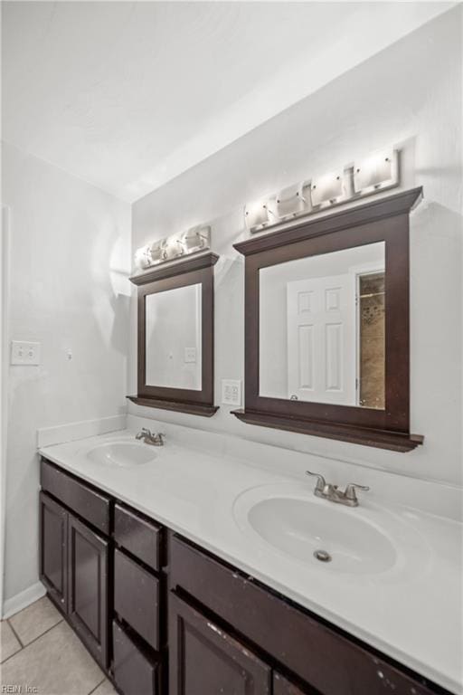 bathroom featuring vanity and tile patterned floors