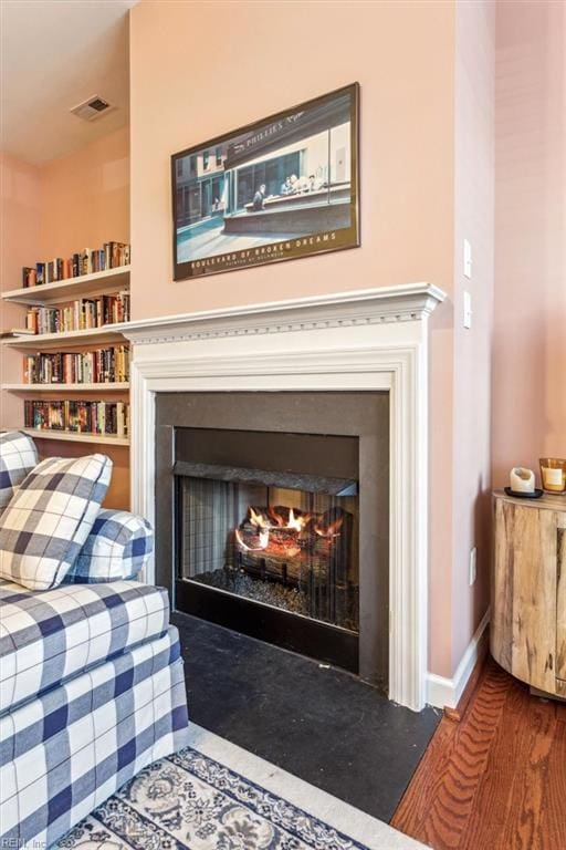 interior space with hardwood / wood-style flooring