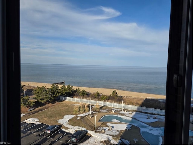 property view of water with a view of the beach