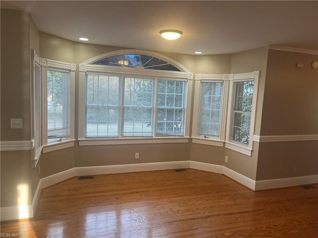 interior space with hardwood / wood-style floors