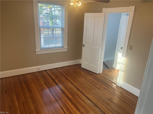 unfurnished bedroom featuring wood-type flooring