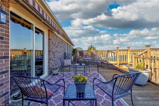 view of patio featuring a deck