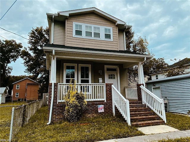 view of front facade featuring a porch