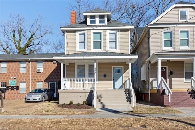 view of front of house with covered porch