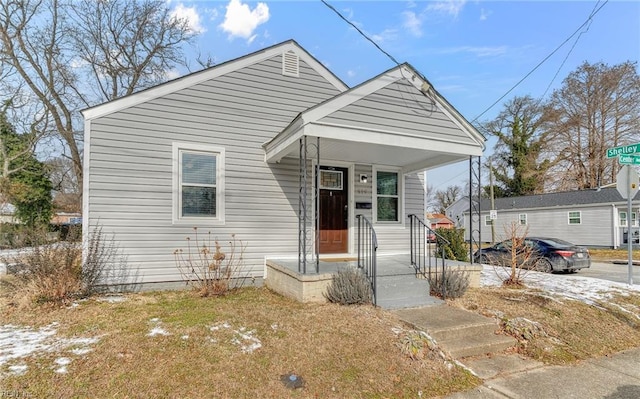 bungalow-style home featuring a porch