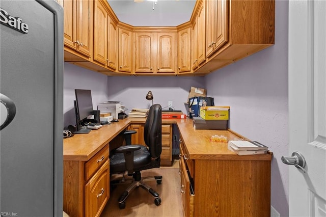 office space featuring wood-type flooring