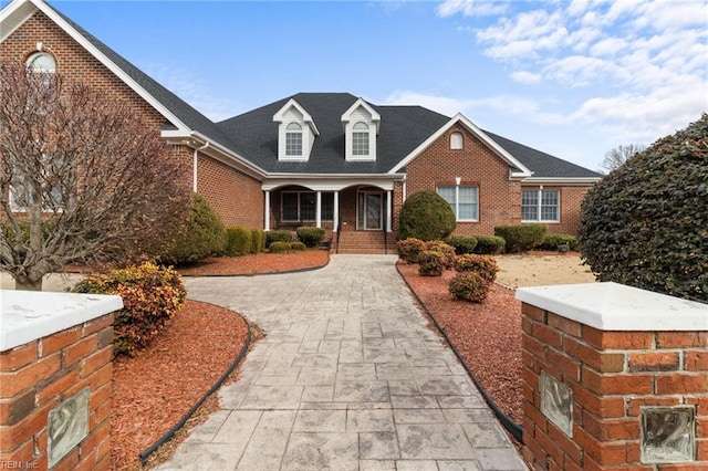 view of front of home featuring covered porch